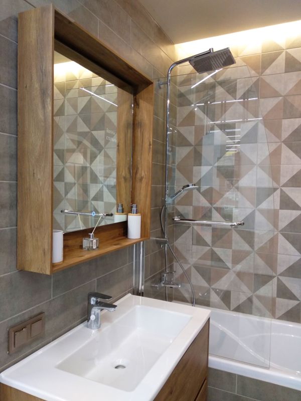 Modern Bathroom with Textured Tiles